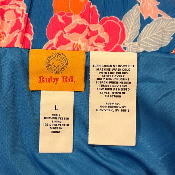 Ruby Rd. Bright Blooms Floral Print Elastic Waist Midi Skirt - Picture 8 of 9